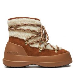 Śniegowce Moon Boot. Brązowe śniegowce Moon Boot, bez wzorów, bez zapięcia. Za 1,349.00 zł.