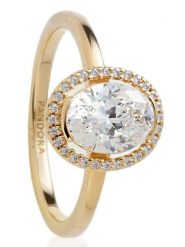 Pandora Pozłacany pierścionek z cyrkoniami rozmiar: 54. Żółte pierścionki Pandora, z cyrkonią, pozłacane. Za 252.99 zł.