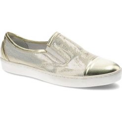 Złote Tenisówki Avanti Wygodne Skórzane Buty. Żółte trampki Avanti, z aplikacjami, ze skóry, bez zapięcia. Za 209.00 zł.
