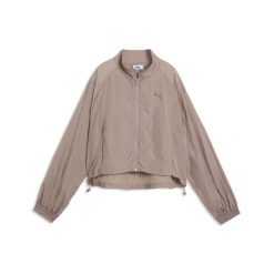 Damska rozpinana kurtka z tkaniny HER o luźnym kroju PUMA. Brązowe kurtki do biegania Puma, bez wzorów, z tkaniny, bez kaptura, do biegania. Za 269.00 zł.