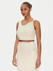 Guess Top W5GP22 KAQL2 Beżowy Regular Fit. Brązowe topy Guess, s, z aplikacjami, bez kołnierzyka, bez ramiączek. Za 299.99 zł.