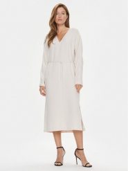 Calvin Klein Sukienka codzienna K20K206148 Écru Regular Fit. Sukienki Calvin Klein, na co dzień, bez wzorów, z syntetyku, bez kołnierzyka, bez ramiączek, proste. Za 629.99 zł.