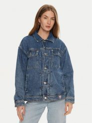 Guess Kurtka jeansowa W4YN21 D5B65 Niebieski Classic Fit. Niebieskie kurtki Guess, s, z aplikacjami, z bawełny, bez kaptura. Za 329.99 zł.
