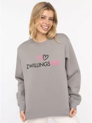 Zwillingsherz Bluza "Zwillingsherz Logo" w kolorze szarym rozmiar: L. Szare bluzy Zwillingsherz, l, bez wzorów, bez ramiączek, bez kaptura. Za 224.52 zł.