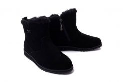 EMU AUSTRALIA W13012 Beach Mini 2.0 black, botki damskie. Czarne botki Emu Australia, bez wzorów, z gumy, bez obcasa, bez zapięcia. Za 447.93 zł.