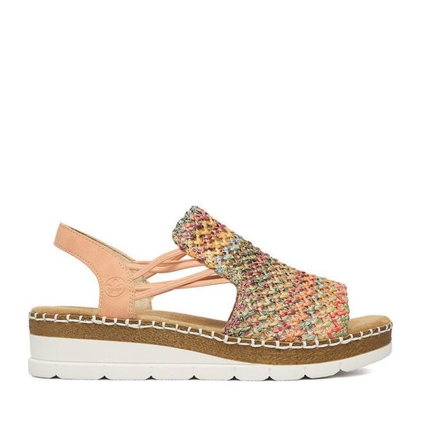 Sandały Rieker. Sandały Rieker, bez wzorów, bez obcasa, na koturnie, bez zapięcia. Za 319.99 zł.