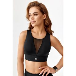 Stanik top sportowy treningowy szybkoschnący Rough Radical Sports Bra Kendi. Czarne biustonosze sportowe ROUGH RADICAL, bez wzorów, na fitness i siłownię. W wyprzedaży za 110.42 zł.