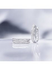 CARATELLI Złote kolczyki-kreole "Créole Maya" z diamentami rozmiar: onesize. Szare kolczyki CARATELLI, z diamentem, złote. Za 1,522.99 zł.