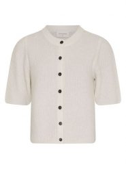 MOSS COPENHAGEN Kardigan "Jinie Hope" w kolorze kremowym rozmiar: M/L. Brązowe swetry Moss Copenhagen, l, bez wzorów, z wełny, bez ramiączek. Za 175.26 zł.