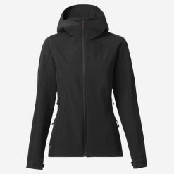 Second Life - Kurtka trekkingowa damska Softshell Forclaz MT500 - Stan Dobry. Czarne kurtki przejściowe sportowe FORCLAZ, m, bez wzorów, z materiału, z kapturem, trekkingowe. Za 186.99 zł.