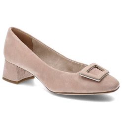 Różowe Czółenka Tamaris Eleganckie Obuwie Damskie. Czerwone czółenka Tamaris, bez wzorów, biznesowe, bez obcasa, na obcasie, bez zapięcia. Za 314.99 zł.