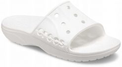 Klapki Dla Dorosłych Crocs Baya II Slide. Czarne klapki Crocs, bez wzorów, z materiału, bez obcasa, bez zapięcia. Za 99.99 zł.
