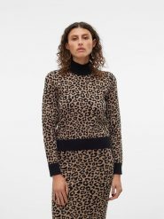 Vero Moda Sweter w kolorze beżowym rozmiar: XS. Brązowe swetry Vero Moda, s, bez wzorów, z wiskozy, klasyczne, bez ramiączek. Za 65.85 zł.