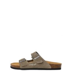 Sandały damskie Pepe Jeans Oban. Brązowe sandały Pepe Jeans, bez wzorów, z jeansu, bez obcasa, bez zapięcia. Za 284.60 zł.