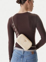 Guess Torebka J4GZ23 WFZL0 Écru. Białe kopertówki Guess, z aplikacjami, ze skóry, wizytowe, bez dodatków. Za 270.99 zł.