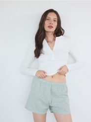 Piżamowe szorty 2 pack - jasnozielony. Zielone piżamy Reserved, l, bez wzorów, z bawełny, bez kołnierzyka, bez ramiączek. Za 69.99 zł.
