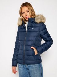 Tommy Jeans Kurtka puchowa Basic DW0DW08588 Granatowy Regular Fit. Niebieskie kurtki Tommy Jeans, xs, bez wzorów, z jeansu, bez kaptura. Za 549.99 zł.