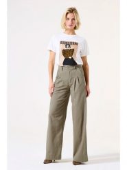 Garcia Spodnie w kolorze khaki rozmiar: M. Brązowe spodnie materiałowe Garcia, bez wzorów, z bawełny, z podwyższonym stanem. Za 145.94 zł.