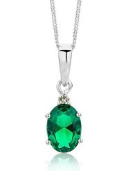 Revoni Złoty naszyjnik z zawieszką - dł. 45 cm rozmiar: onesize. Szare naszyjniki Revoni, z materiału, z szmaragdem, złote. Za 948.99 zł.