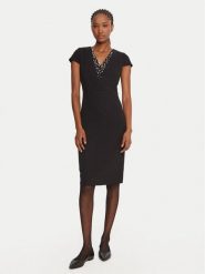 Rinascimento Sukienka koktajlowa CFC0125515003 Czarny Slim Fit. Czarne sukienki Rinascimento, s, bez wzorów, z syntetyku, wizytowe, bez kołnierzyka, bez ramiączek. Za 609.99 zł.