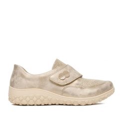 Półbuty Rieker. Brązowe półbuty wsuwane Rieker, bez wzorów, bez obcasa, na płaskiej podeszwie. Za 339.99 zł.