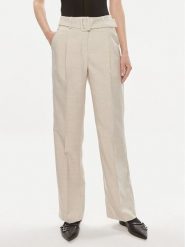 Vero Moda Spodnie materiałowe Nancy 10304626 Beżowy Straight Fit. Brązowe spodnie materiałowe Vero Moda, bez wzorów, z materiału. Za 109.99 zł.