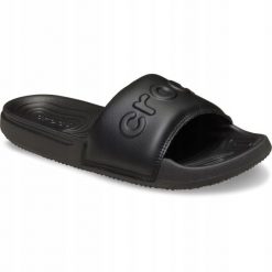 Klapki Dla Dorosłych Crocs All Day Slide. Czerwone klapki Crocs, bez wzorów, z materiału, bez obcasa, bez zapięcia. Za 139.99 zł.