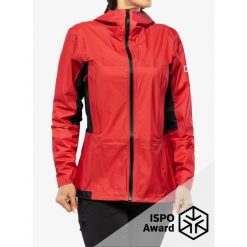 Kurtka przeciwdeszczowa damska Berghaus MTN Guide Hyper Alpha Jacket. Czerwone kurtki przeciwdeszczowe Berghaus, bez wzorów, bez kaptura, trekkingowe. Za 959.99 zł.