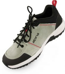Skórzane buty trekkingowe unisex Alpina Opal Green. Zielone buty trekkingowe Alpina, bez wzorów, z materiału, bez zapięcia. Za 290.99 zł.