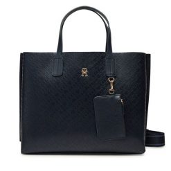 Torebka Tommy Hilfiger. Niebieskie torebki klasyczne Tommy Hilfiger, bez wzorów, klasyczne, bez dodatków. Za 379.99 zł.