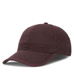 Czapka z daszkiem Calvin Klein. Czerwone czapki z daszkiem Calvin Klein, bez wzorów. Za 189.99 zł.