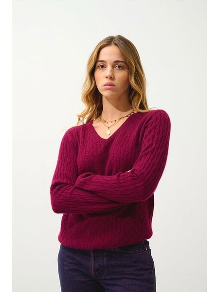 AUTHENTIC CASHMERE Kaszmirowy sweter "Grasmoor" w kolorze bordowym rozmiar: L. Czerwone swetry AUTHENTIC CASHMERE, l, bez wzorów, z kaszmiru, bez ramiączek. Za 427.45 zł.