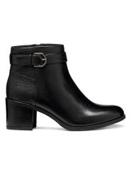 Geox Skórzane botki "New Asheel" w kolorze czarnym rozmiar: 38. Czarne botki Geox, bez wzorów, ze skóry, eleganckie, bez obcasa, bez zapięcia. Za 283.48 zł.