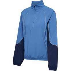 Damska bluza zapinana na zamek Hummel Pulse. Niebieskie bluzy Hummel, bez wzorów, bez kaptura. Za 278.50 zł.