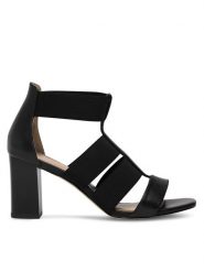 Lasocki Sandały WYL3119-1Z Czarny. Czarne sandały Lasocki, bez wzorów, z materiału, bez obcasa, na słupku, bez zapięcia. Za 229.99 zł.