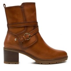 Botki Pikolinos. Brązowe botki Pikolinos, bez wzorów, bez obcasa, na słupku, bez zapięcia. Za 569.99 zł.