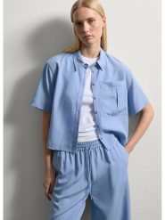 STEFANEL Koszula w kolorze błękitnym rozmiar: S. Niebieskie koszule Stefanel, s, bez wzorów, bez kołnierzyka, bez ramiączek. Za 165.99 zł.