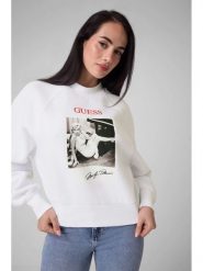 Guess Bluza 184347 Biały Classic Fit. Białe bluzy Guess, l, z aplikacjami, bez ramiączek, bez kaptura. Za 394.99 zł.