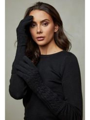 Soft Cashmere Rękawiczki w kolorze czarnym rozmiar: onesize. Czarne rękawiczki Soft Cashmere, bez wzorów, prążkowane. Za 86.99 zł.