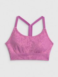 4F Biustonosz treningowy z niskim wsparciem - różowy XL/XXL. Czerwone biustonosze sportowe 4f, bez wzorów, z dzianiny, na fitness i siłownię. Za 119.99 zł.