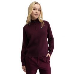 Damski sweter golfowy Siroko Fade-W Cherry. Czerwone swetry SIROKO, bez wzorów, z materiału, sportowe, bez ramiączek. Za 297.00 zł.