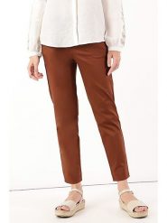 Marks & Spencer Spodnie chino w kolorze jasnobrązowym rozmiar: 36. Brązowe chinosy Marks & Spencer, bez wzorów, z podwyższonym stanem. Za 48.50 zł.