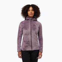 Bluza polarowa damska Jack Wolfskin Rotwand Hooded Fz. Fioletowe bluzy z polaru Jack Wolfskin, bez wzorów, z polaru. Za 389.99 zł.