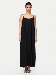 Pieces Sukienka letnia Pia 17151884 Czarny Loose Fit. Czarne sukienki Pieces, xl, bez wzorów, ze lnu, bez kołnierzyka, bez ramiączek. Za 129.99 zł.