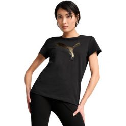 Koszulka Puma Ess Metallic Tee, Kobiety. Czarne t-shirty sportowe Puma, s, bez wzorów, z bawełny, bez ramiączek. Za 290.00 zł.
