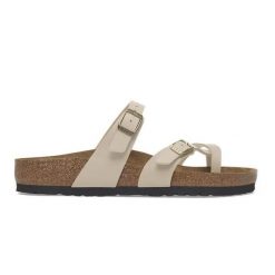 Kapcie Birkenstock Mayari, Birko Flor Damskie. Brązowe kapcie Birkenstock, bez wzorów, z materiału. Za 383.35 zł.