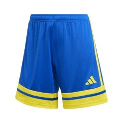 Spodenki damskie adidas Squadra. Niebieskie szorty sportowe adidas, bez wzorów, z dzianiny, na fitness i siłownię. Za 71.99 zł.