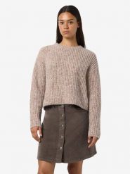 Noisy may Sweter w kolorze beżowym rozmiar: M. Brązowe swetry Noisy May, m, bez wzorów, ze splotem, bez ramiączek. Za 145.26 zł.