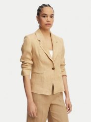 Marella Marynarka Cardato 2613041092 Beżowy Regular Fit. Brązowe marynarki i żakiety Marella, bez wzorów, ze lnu, bez ramiączek. Za 1,669.00 zł.