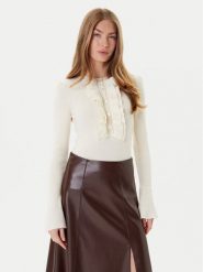 Luisa Spagnoli Sweter Margarita 100114 Beżowy Regular Fit. Brązowe swetry Luisa Spagnoli, l, bez wzorów, z wełny, bez ramiączek. Za 1,069.00 zł.